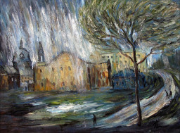 Гроза над Детским проездом. 2005 г., холст, масло. А. С. Петушков